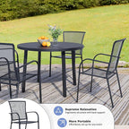 Outdoor Metal Patio Chairs Set of 8, Stackable Iron Mesh Dining Chairs - Image 3