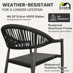 8 Pcs Stackable Patio Dining Chairs, Aluminum Rattan Outdoor Dining Chair - Image 4