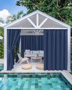 Outdoor Curtains for Patio Waterproof Rod Pocket 4 Pcs 54x84 Inch Navy | - Image 2