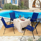 COSTWAY Patio Stackable Dining Chairs Set of 4 - Image 2