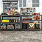 Metal Garage Storage Shelves Heavy Duty Shelving Unit 3 Tier Steel Adjustable - Image 2