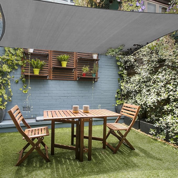 10' x 13' Rectangle Sun Shade Sail, 185 GSM HDPE, Dark Grey | 95% UV block by LagemiexShadeProduct