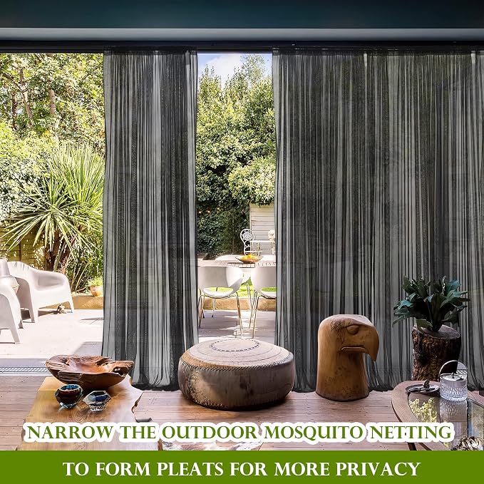 RYB HOME Mosquito Netting Outdoor Curtains - Image 6