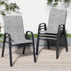 Patio Chairs Set of 4, Stackable Outdoor Dining Chairs by Vimstora