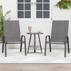 Patio Chairs Set of 2, Outdoor Dining Chairs Stackable - Image 2