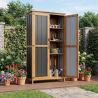 Devoko Metal & Wood Weatherproof Garden Storage Tall Shed by DEVOKO