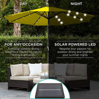 Best Choice Products 10ft Solar Polyester LED Lighted Patio Umbrella w/Tilt - Image 3