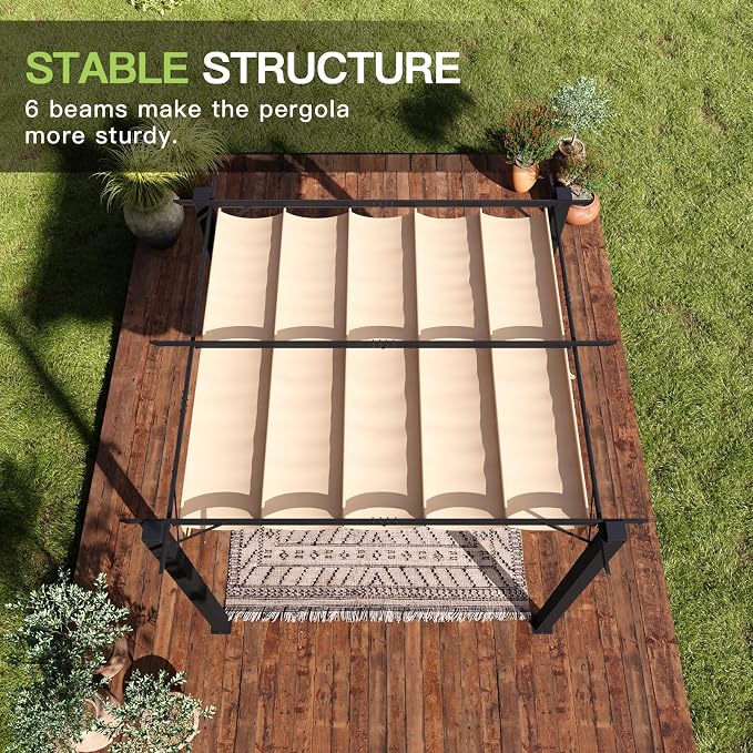 Aoxun 10'x10' Outdoor Pergola, Patio Pergola - Image 5