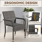 Yaheetech Set of 2 Stackable Outdoor Rattan Dining Chairs, All-Weather Firepits - Image 8