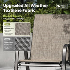 PHI VILLA Outdoor Stackable Dining Chair Set of 2, Textilene Mesh & Metal | - Image 3
