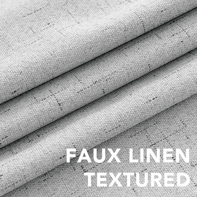 H.VERSAILTEX Linen Blackout Curtains Durable Thick Textured Linen Look 100% - Image 4