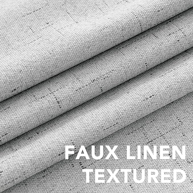 H.VERSAILTEX Linen Blackout Curtains Durable Thick Textured Linen Look 100% - Image 4