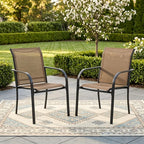 Outdoor Chairs Set of 2, Stackable Patio Dining Chairs by Offeroutdoorsolutions