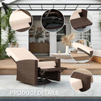 Outsunny Outdoor Wicker Swivel Recliner Chair, - Image 6