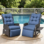 2 Pieces Outdoor Wicker Recliner by COMLAXFIELD