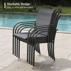Outdoor Chairs Set of 4, Stackable Patio Dining Chairs - Image 5