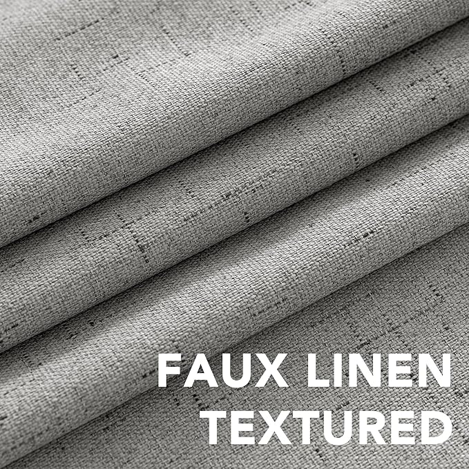 H.VERSAILTEX Linen Blackout Curtains Durable Thick Textured Linen Look 100% - Image 5