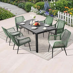 Patio Dining Chairs Outdoor Dining Chairs Set of 4, Woven Twisted Wicker Rattan - Image 8