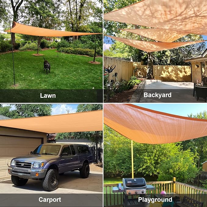 Sun Shade Sail 18' x 18' x 18' Peach Fuzz Triangle Custom Size | 95% UV Block - Image 7