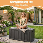 Outdoor Storage Box, Waterproof 110 Gallon Resin Deck Box - Image 5