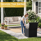 Greesum 33 Gallon Resin Deck Box All Weather Outdoor Storage Boxes, Outdoor Toys - Image 2