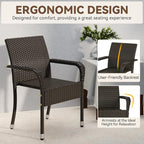 Yaheetech Set of 2 Stackable Outdoor Rattan Dining Chairs, All-Weather Armchair - Image 8