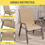 Patio Chairs Set of 8, Stackable Outdoor Dining Chairs Set - Image 6