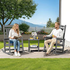 SERWALL Outdoor Rocking Chair Set of 2, Oversized Patio Rocking Chair, Yard | - Image 2