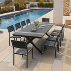 Pellebant Stackable Outdoor Patio Dining Chairs Set of 6 | Aluminum Armless - Image 7