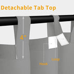 Easy-Going Outdoor Patio Curtains 2 Panels, 110x84 inch, Light Grey | Privacy - Image 2