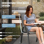 Patio Dining Chairs Set of 8, Outdoor High Stacking Chairs，Breathable Seat - Image 7