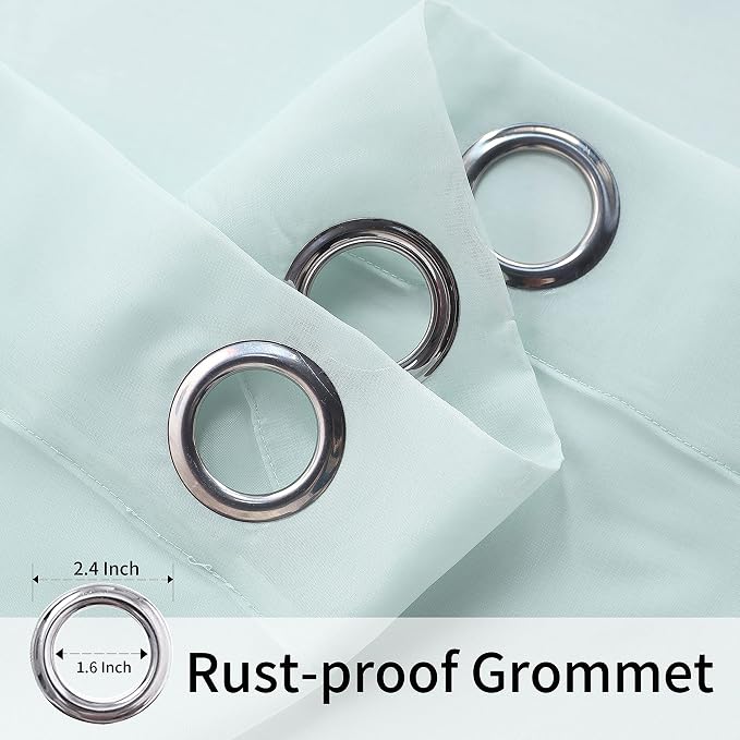 BONZER Sheer Outdoor Curtains for Patio Waterproof 2 Panels | Grommet - Image 3