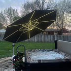PURPLE LEAF Cantilever Umbrella 12ft Solar LED Light Double Top, Stays bright - Image 2