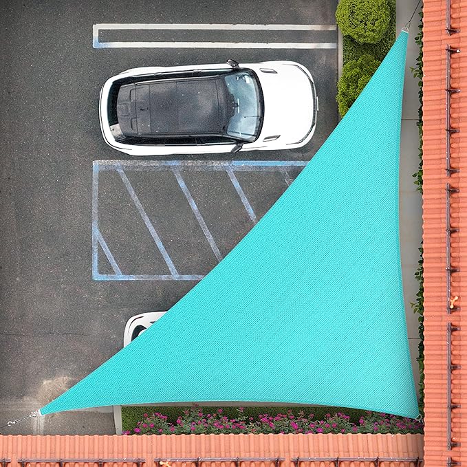 Royal Shade 14' x 14' x 19.8' Turquoise Triangle Sun Shade Sail Order to Make by RoyalShade