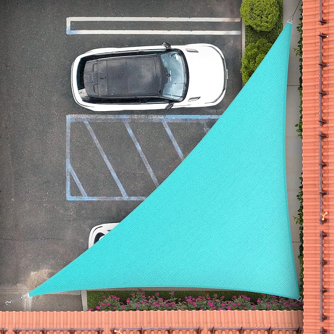 Royal Shade 16' x 19' x 24.8' Turquoise Triangle Sun Shade Sail Order to Make by RoyalShade