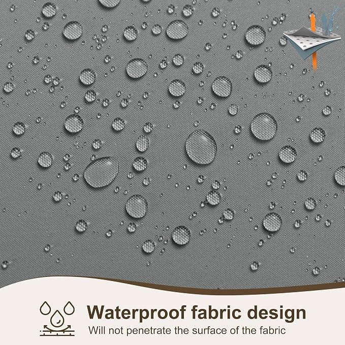 Outdoor Curtains for Patio Waterproof Rod Pocket 6 Pcs 54x120 Inch Grey | - Image 5