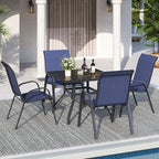 Patio Dining Chairs Set of 4, Outdoor Stackable Chairs, Pool Deck - Image 2