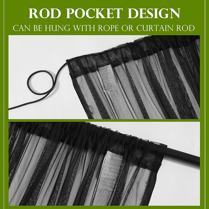 RYB HOME Mosquito Netting Outdoor Curtains - Image 7