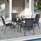 Patio Dining Chairs Set of 4, Outdoor High Stacking Chairs - Image 2