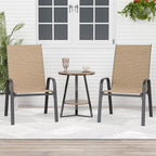 Patio Chairs Set of 2, Outdoor Dining Chairs Stackable - Image 2