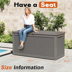 Outdoor Deck Storage Box, Resin Deck Boxes Indoor and outdoor, Waterproof - Image 2