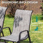 MAMIZO Patio Dining Chairs, Stackable Textilene Chair Set of 8, - Image 6