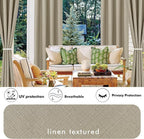 Linen Outdoor Curtains for Patio Waterproof 4 Pcs 110x120 In Taupe | Light - Image 3