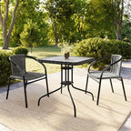 Flash Furniture Lila 2 Pack Gray Rattan Indoor-Outdoor Restaurant Stack Chair | - Image 2