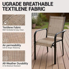 Patio Dining Chairs Set of 4, All-Weather High Back Textilene Stackable Chairs - Image 6