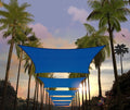Amgo Custom Size 14' x 21' Blue Rectangle Square Sun Shade Sail UPF50+ by Amgo