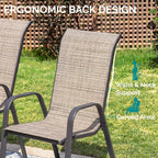 MAMIZO Patio Dining Chairs, Stackable Textilene Chair Set of 8, - Image 6