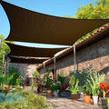 7' x 19' Brown Sun Shade Sail UPF50 Rectangle smTAPR0816 Canopy Fabric Cloth by ShadeMart