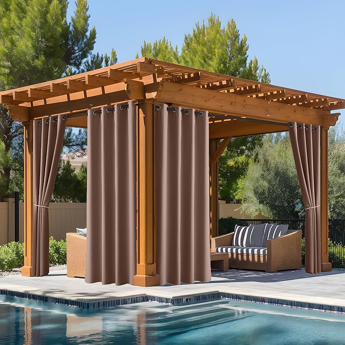NICETOWN Fade Resistant Patio Curtains Outdoor Waterproof, Fade-Proof Curtains by NICETOWN