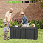 Deck Box, 82 Gallon Resin Indoor and Outdoor Storage Box Waterproof - Image 7